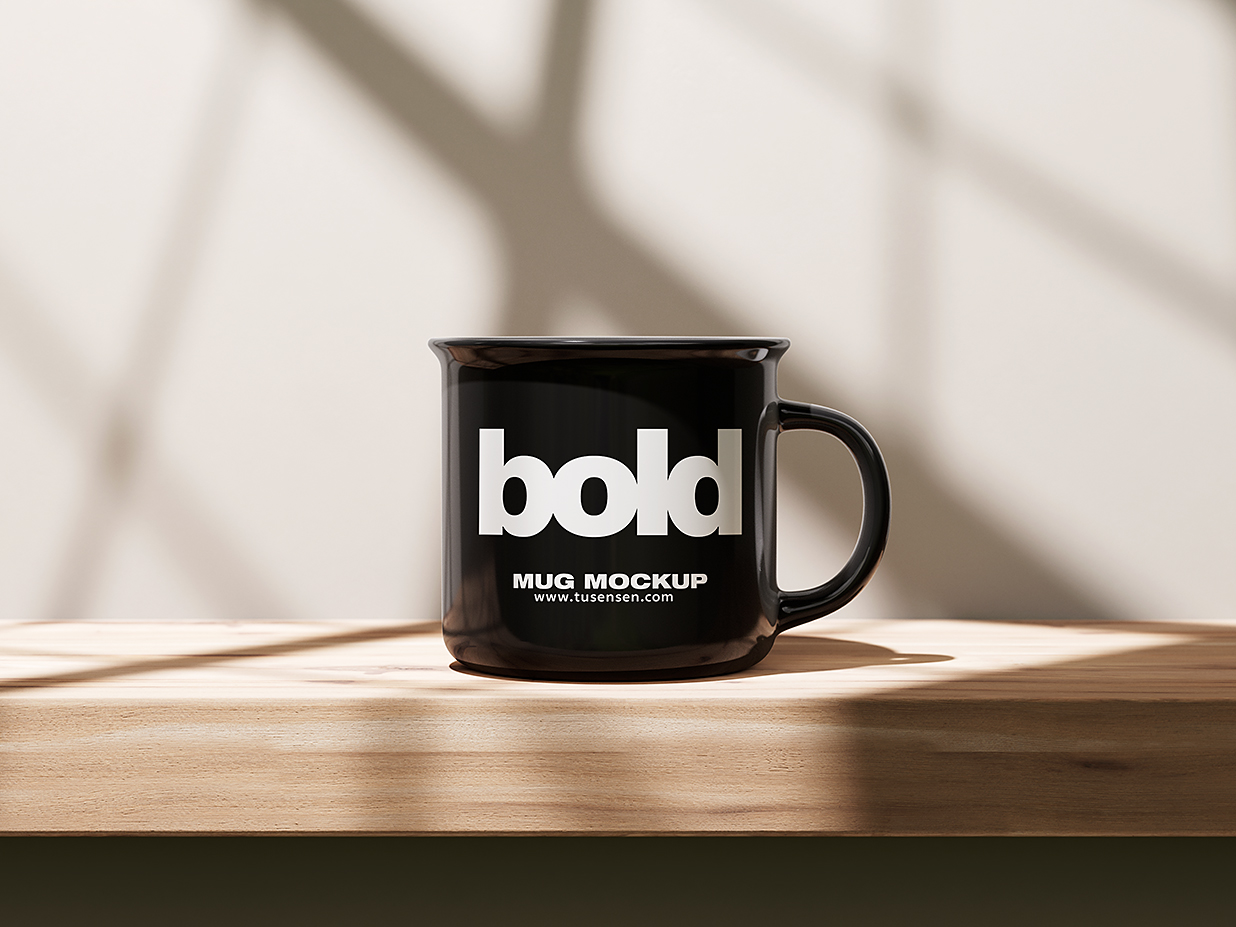 放在桌上的马克杯陶瓷杯咖啡杯样机mockup4组插图