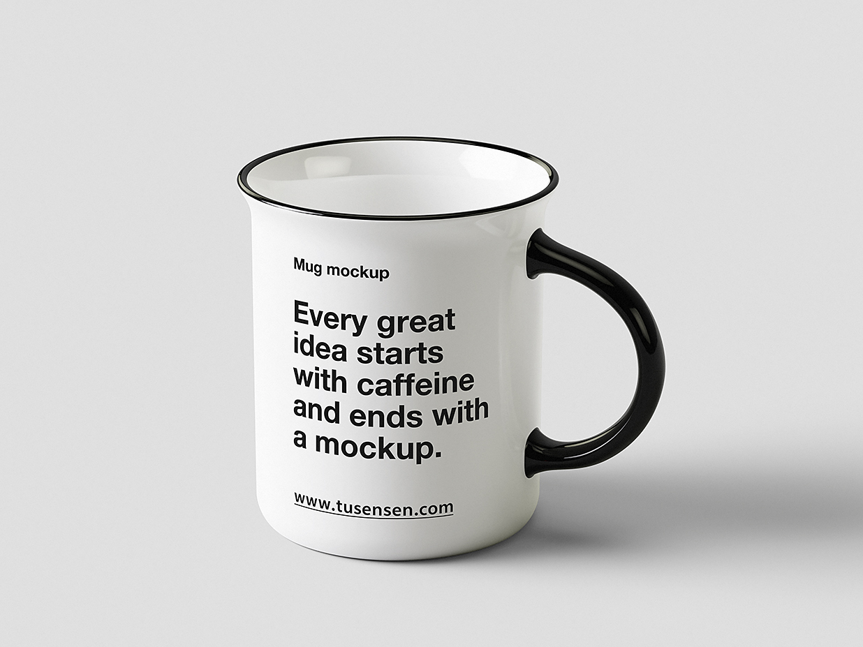 简约的马克杯陶瓷杯咖啡杯样机mockup4组插图