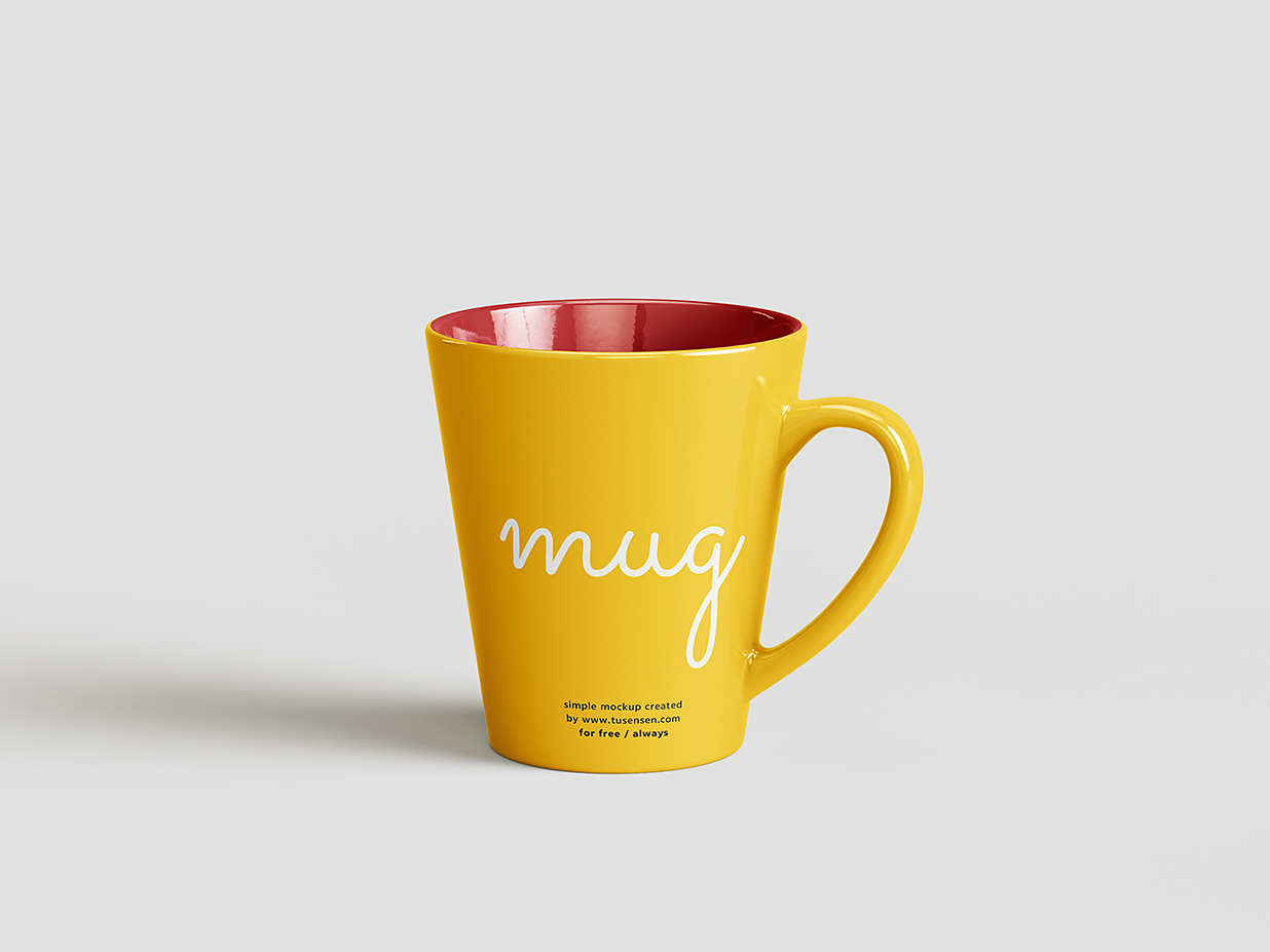 优雅的锥形马克杯咖啡杯样机mockup5组插图
