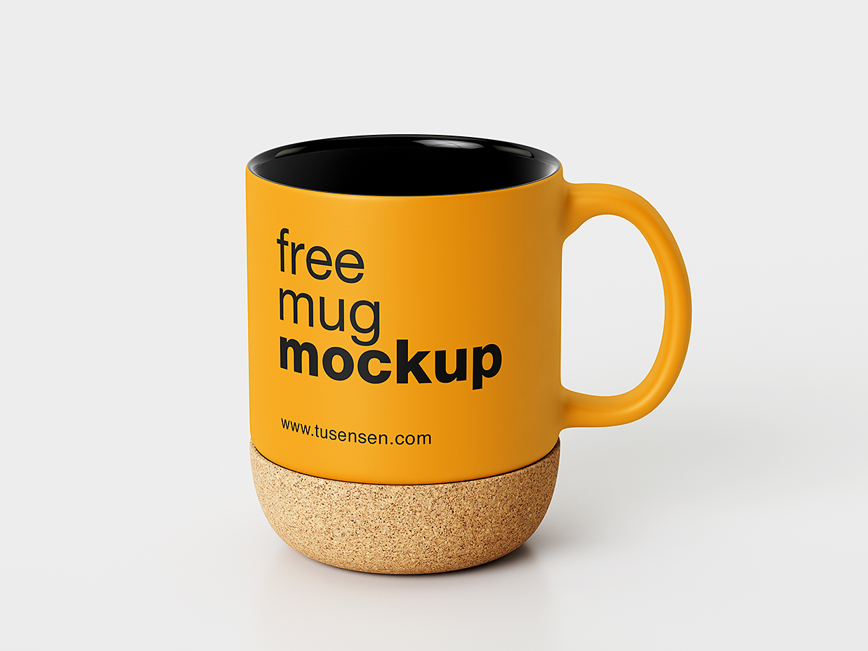 软木底马克杯咖啡杯样机mockup4组插图