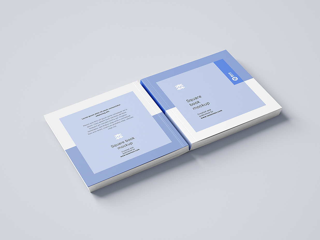 精致的方形软装平装书籍样机mockup11组插图10 精致的方形软装平装书籍样机mockup11组插图10