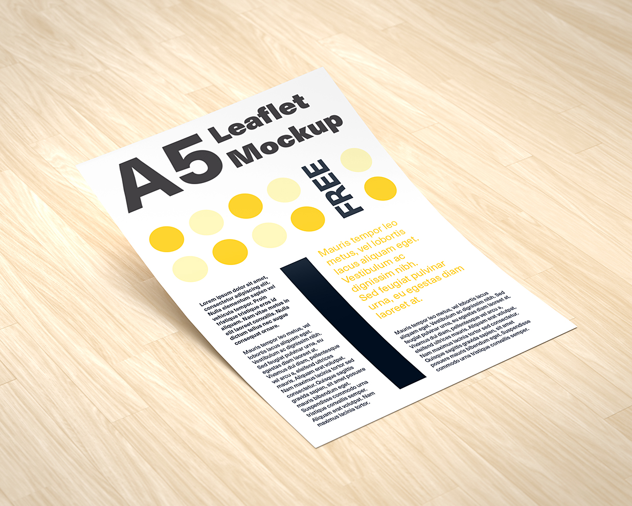 堆叠的A5单张宣传单样机mockup3组插图1