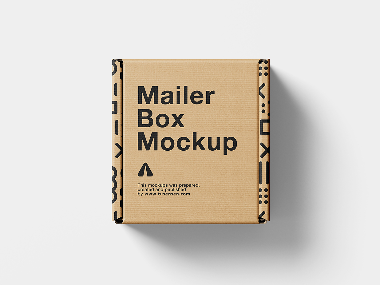小型飞机盒纸盒包装盒快递盒样机mockup4组插图1