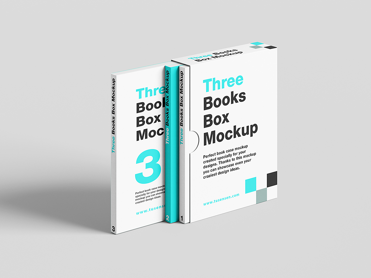 带包装盒的软装平装书籍样机mockup6组插图1