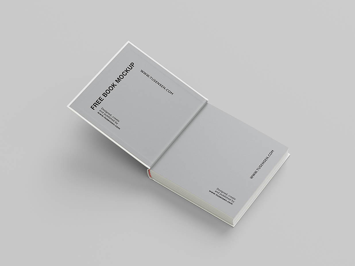 方形精装书籍样机mockup6组插图1