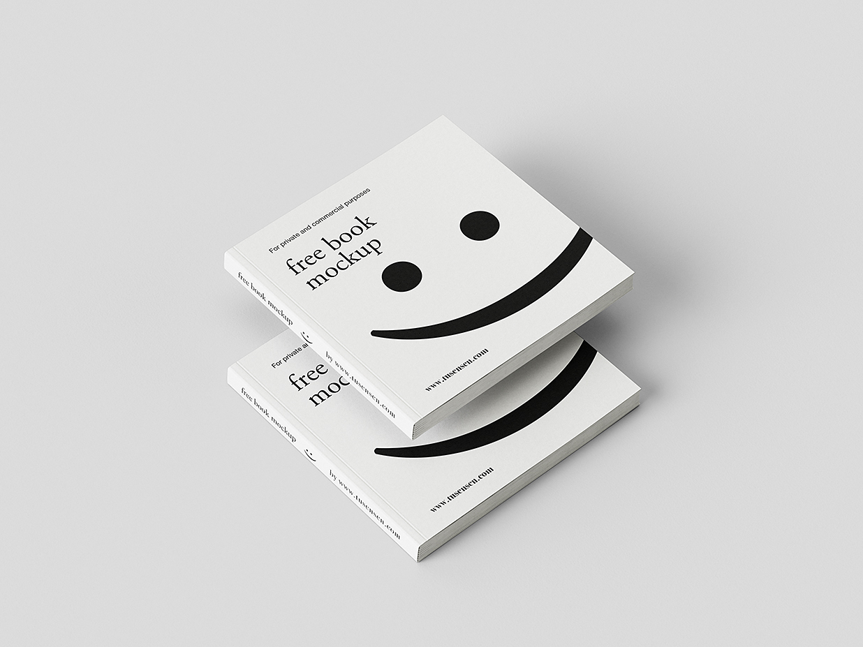 极简方形软装平装书籍样机mockup7组插图1