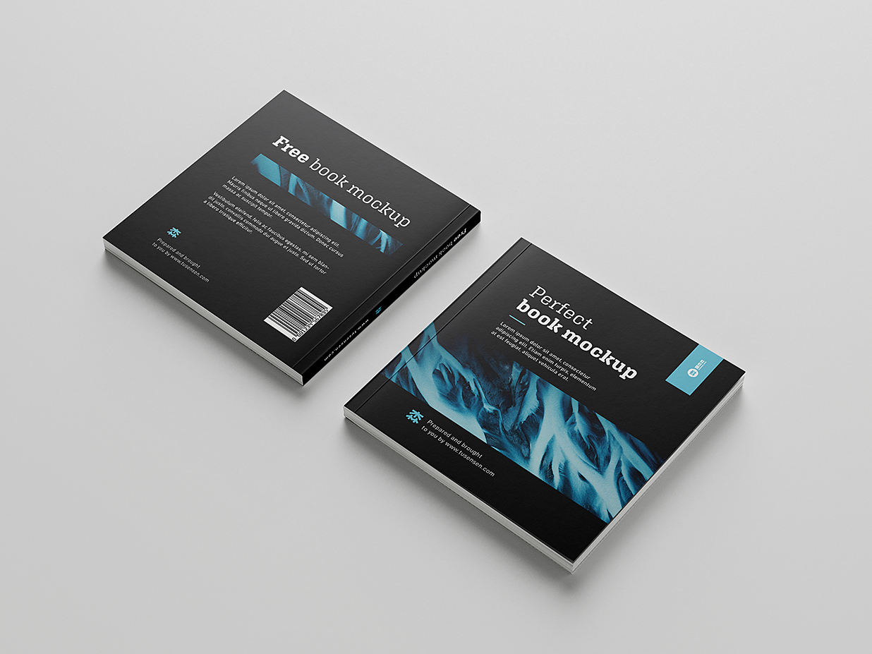 高质感方形软装平装书籍样机mockup8组插图1