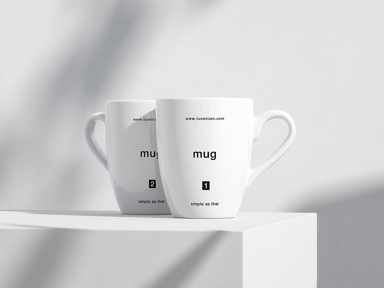 简约马克杯咖啡杯样机mockup3组插图1