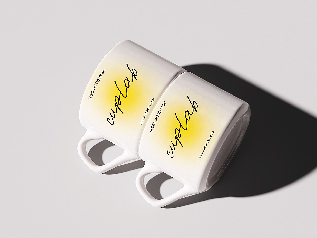 宽马克杯陶瓷杯咖啡杯样机mockup5组插图1