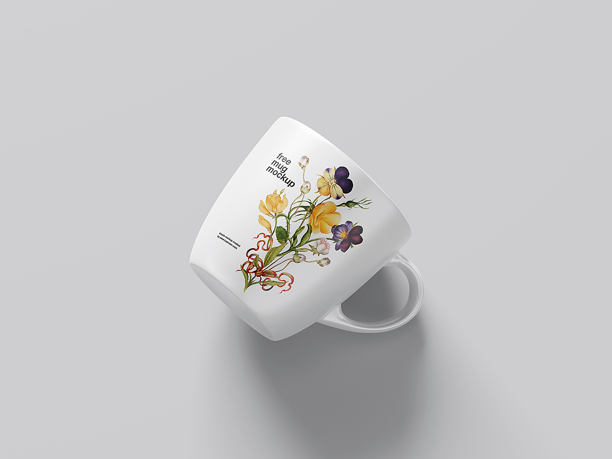 优雅的马克杯咖啡杯样机mockup4组插图1