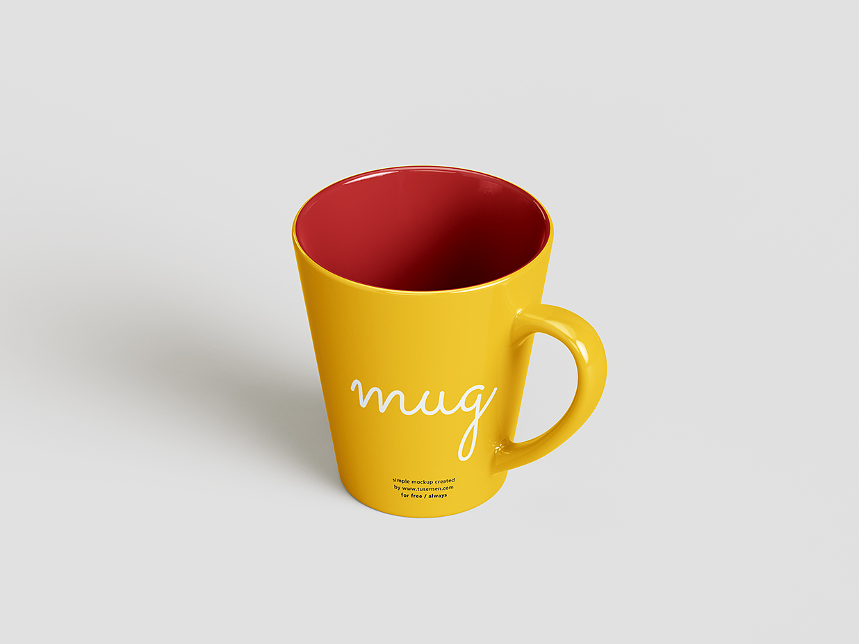 优雅的锥形马克杯咖啡杯样机mockup5组插图1