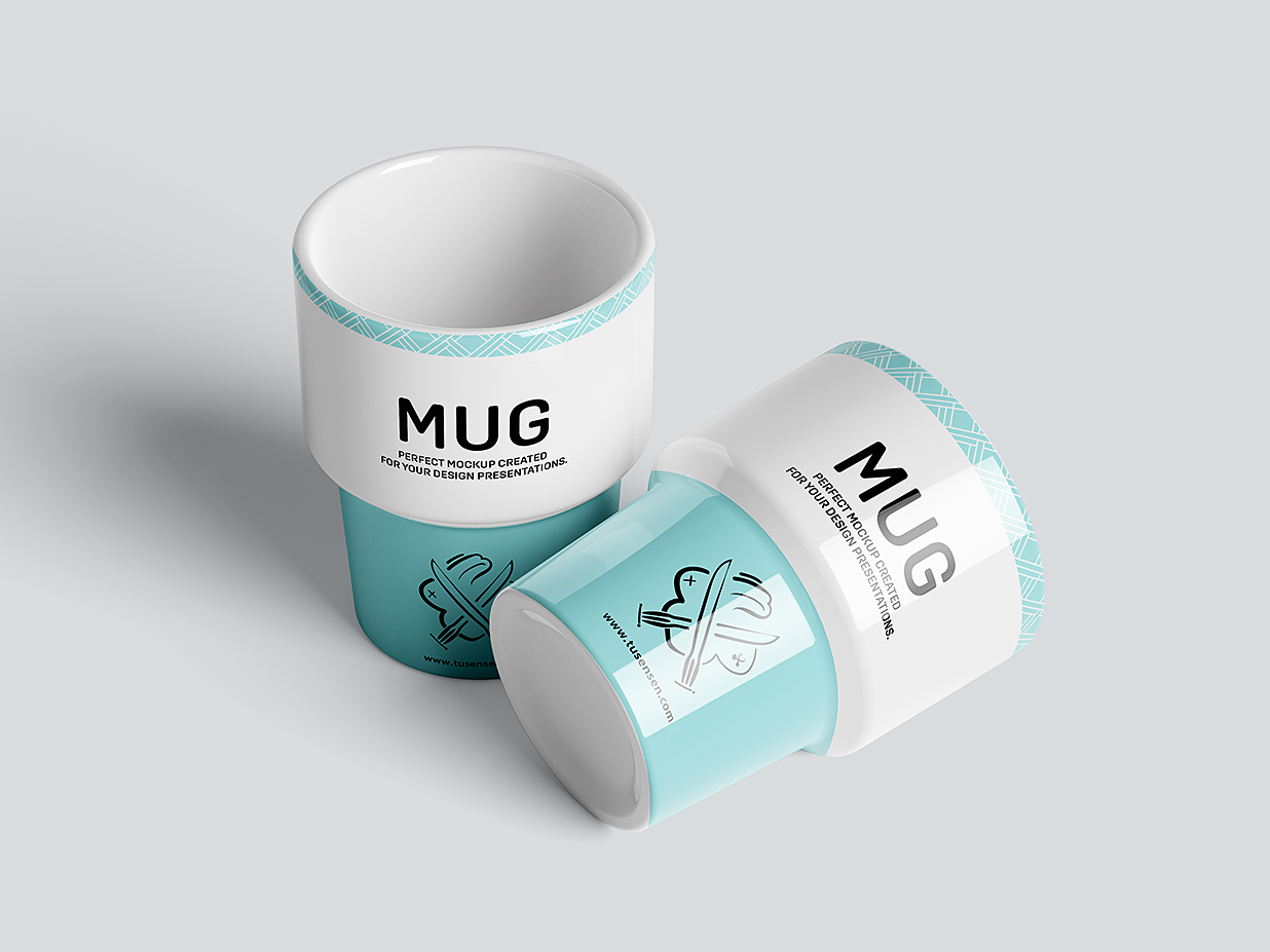 马克杯搪瓷杯咖啡杯样机mockup5组插图1