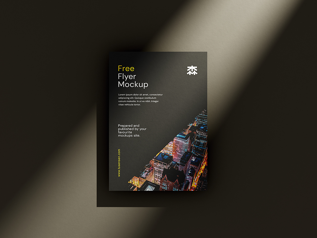 带光影的单张宣传单样机mockup4组插图1