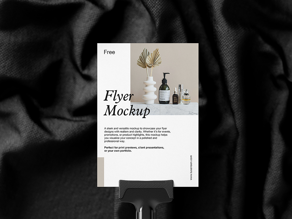 带场景的单张宣传单样机mockup3组插图1