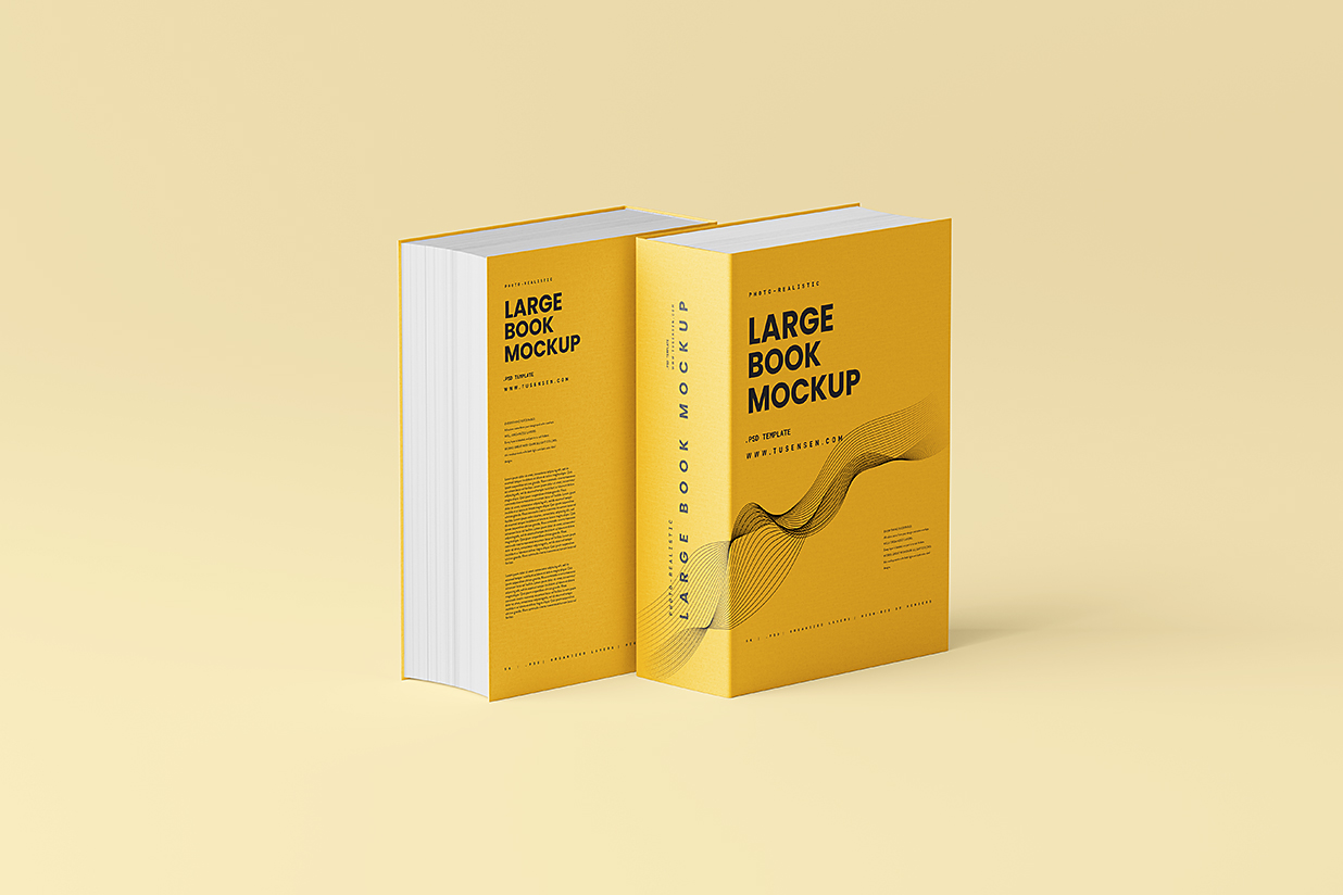 厚重优雅的精装书籍样机mockup5组插图1