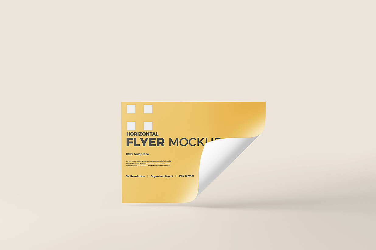 横向 A4 单张宣传单样机mockup6组插图1