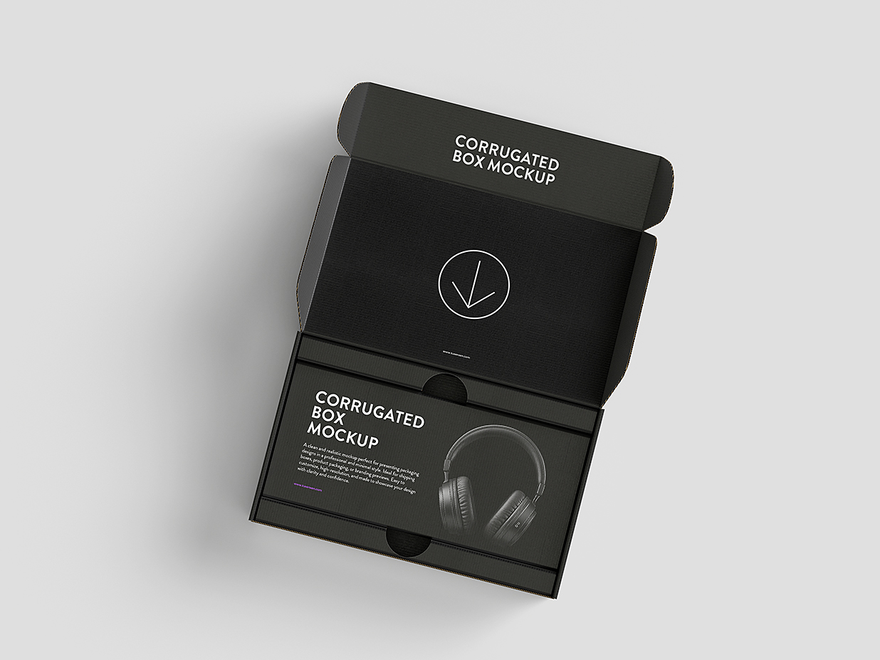 精致的飞机盒纸盒包装盒快递盒样机mockup5组插图2
