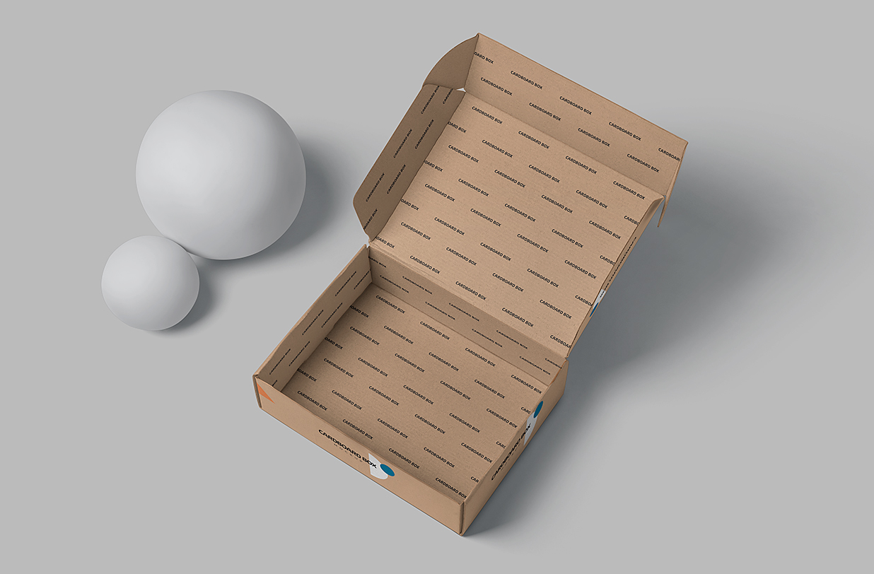 矩形飞机盒纸盒包装盒快递盒样机mockup5组插图2