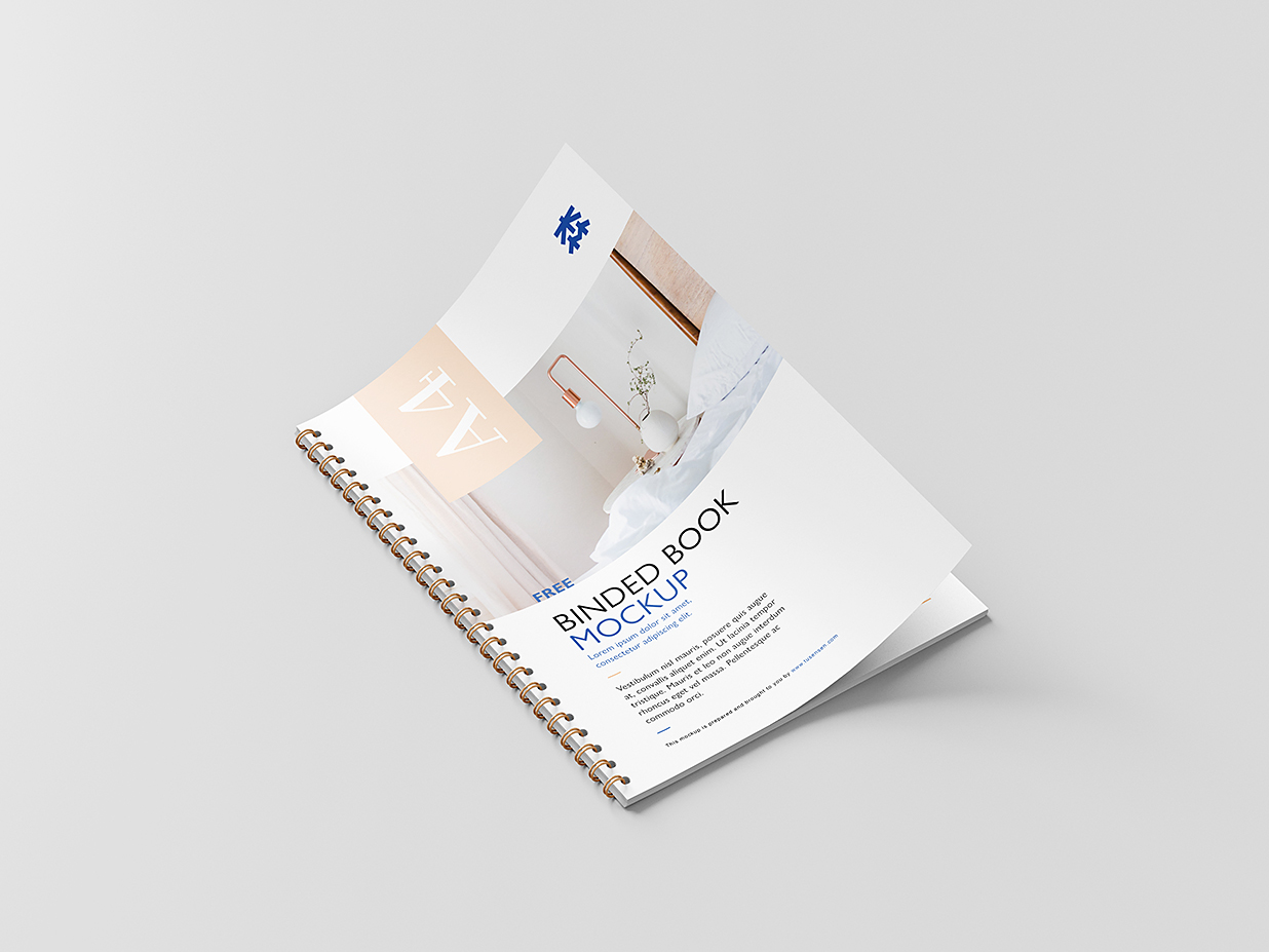 带线圈装订的书籍样机mockup6组插图2