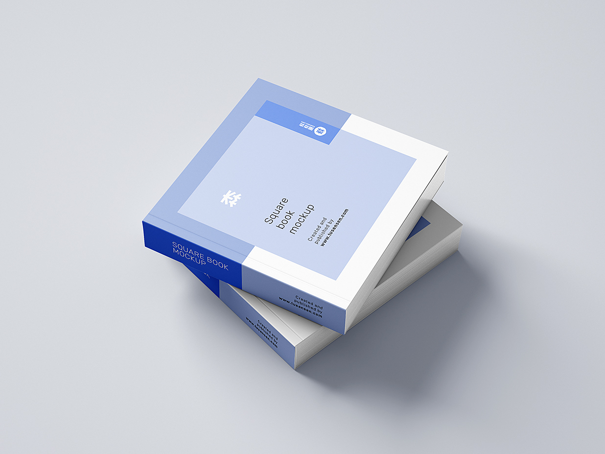 精致的方形软装平装书籍样机mockup11组插图2