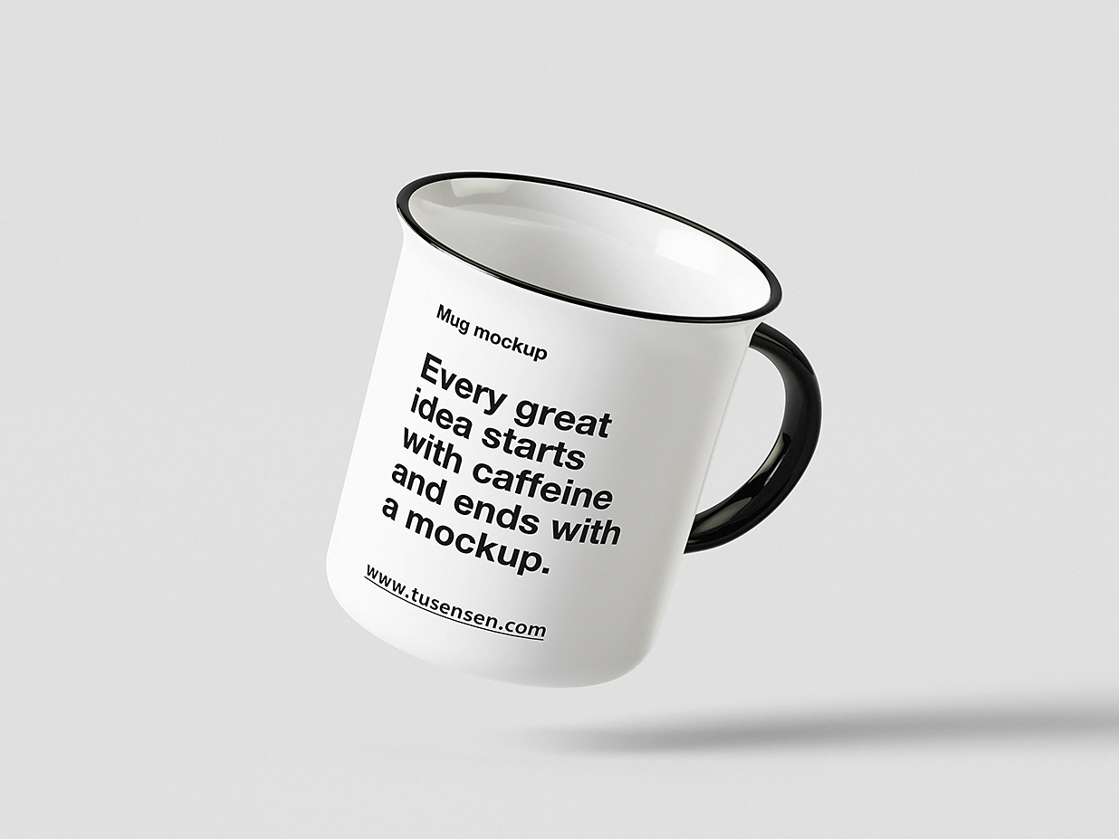 简约的马克杯陶瓷杯咖啡杯样机mockup4组插图2