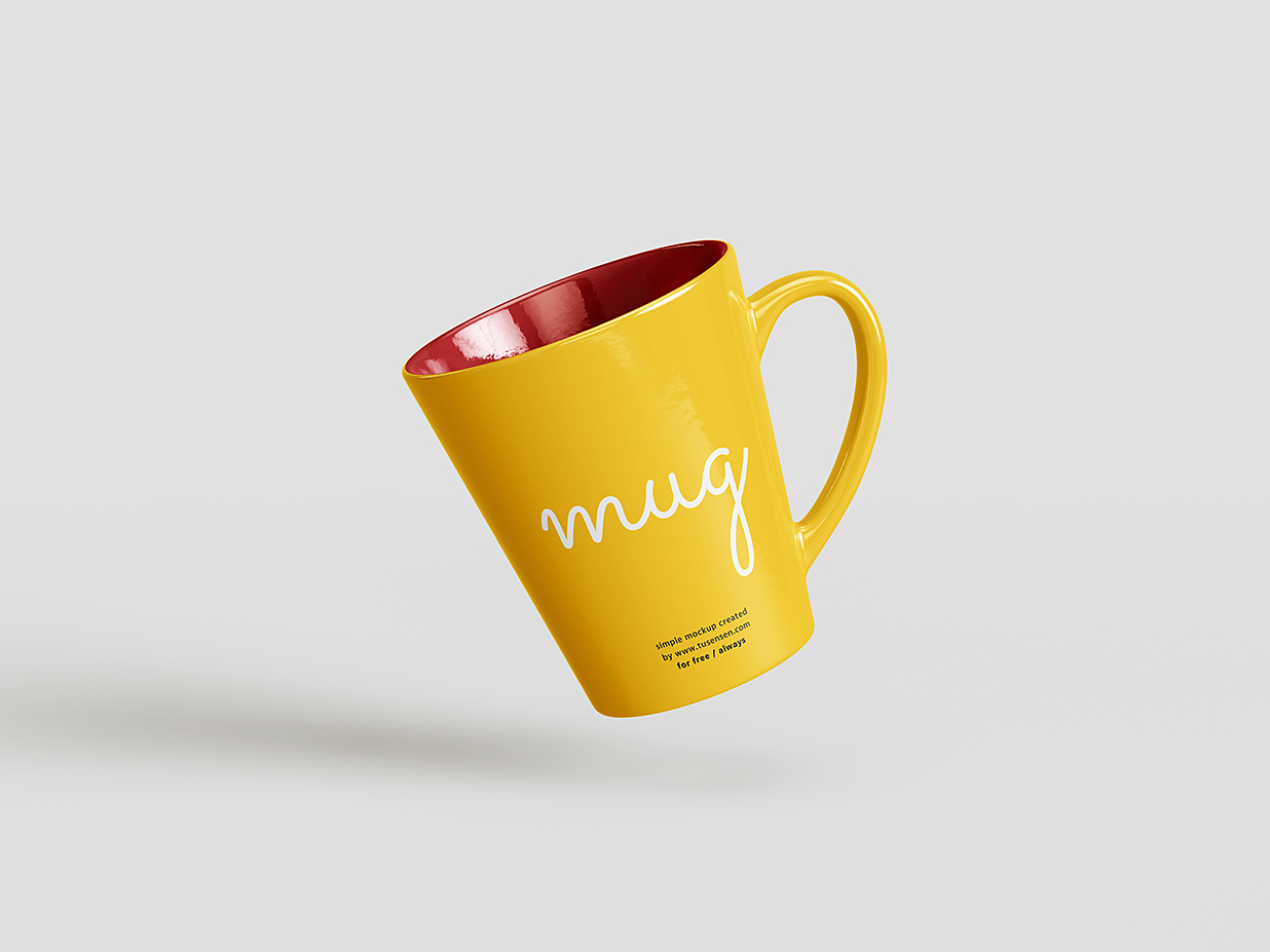 优雅的锥形马克杯咖啡杯样机mockup5组插图2