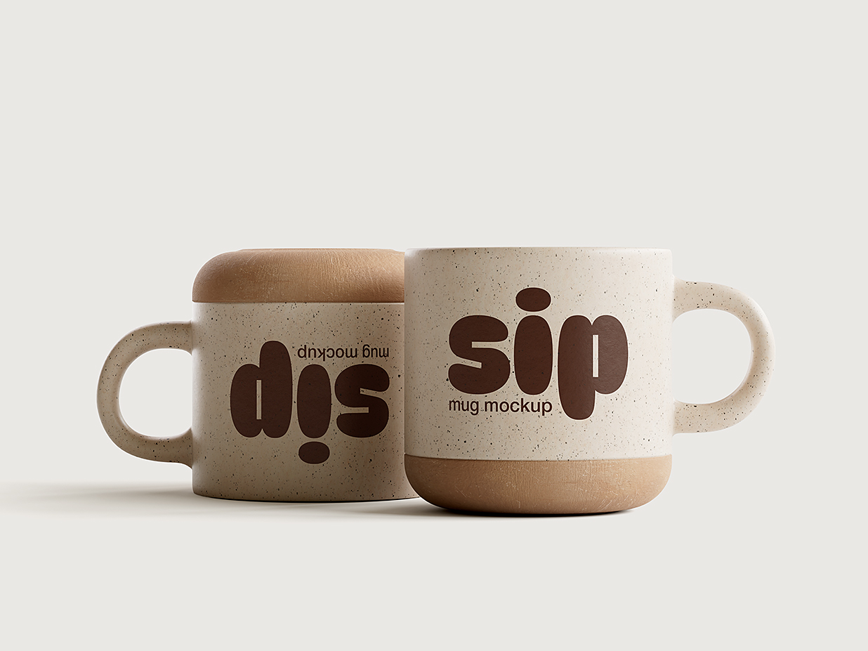 黏土马克杯咖啡杯样机mockup4组插图2