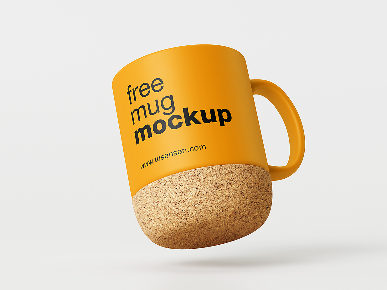 软木底马克杯咖啡杯样机mockup4组插图2