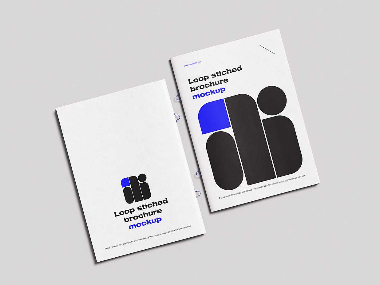 精美的环形缝线杂志画册样机 mockup5 组插图2