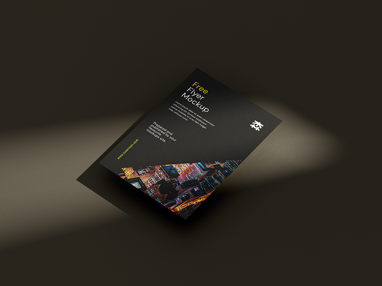 带光影的单张宣传单样机mockup4组插图2