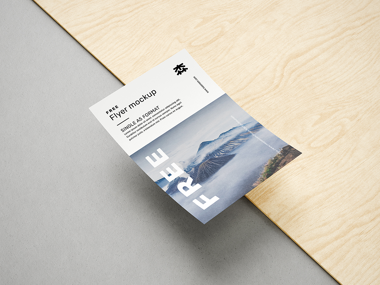 优雅的A5 单张宣传单样机mockup4组插图2