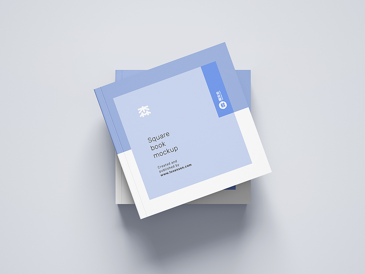 精致的方形软装平装书籍样机mockup11组插图3