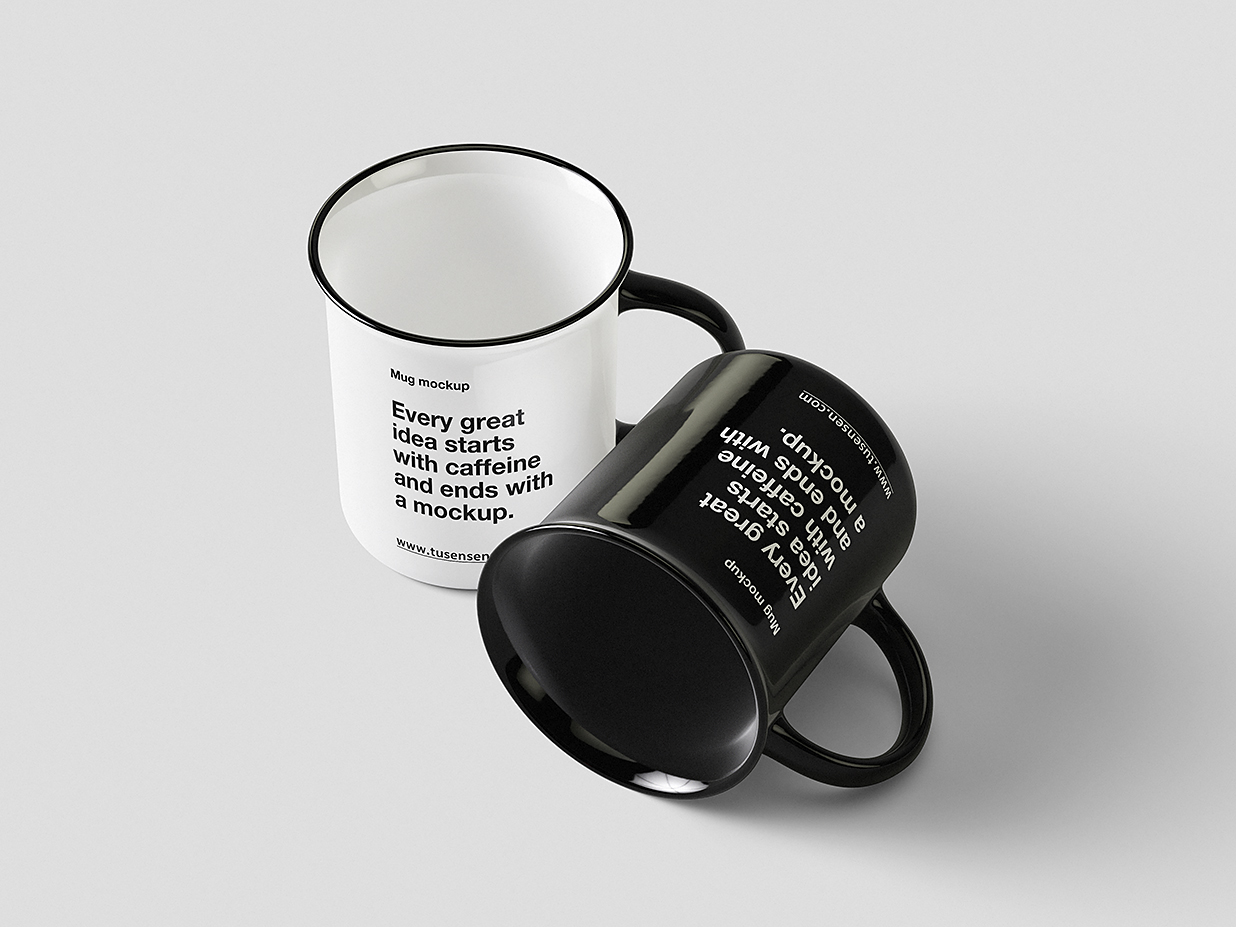 简约的马克杯陶瓷杯咖啡杯样机mockup4组插图3