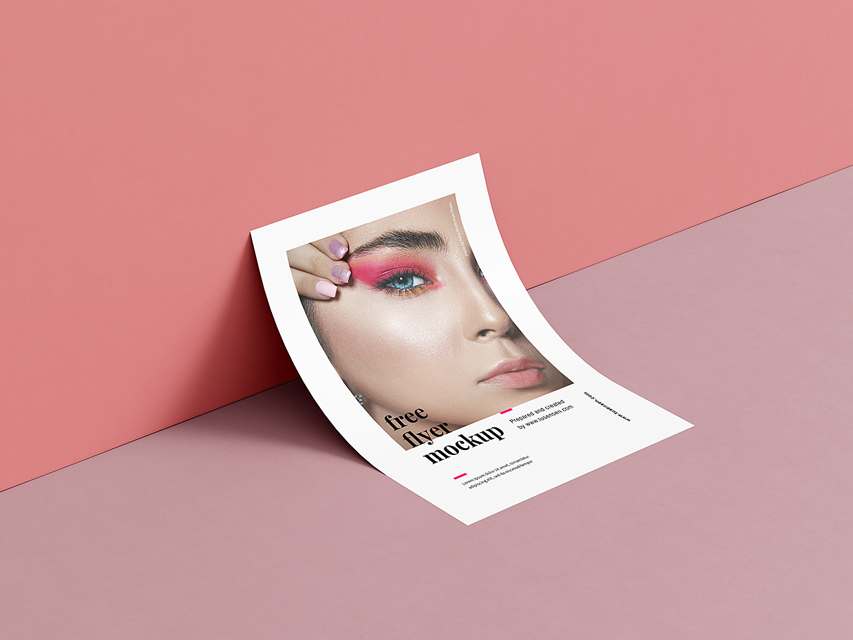 靠在墙上的A6 单张宣传单样机mockup4组插图3 靠在墙上的A6 单张宣传单样机mockup4组插图3