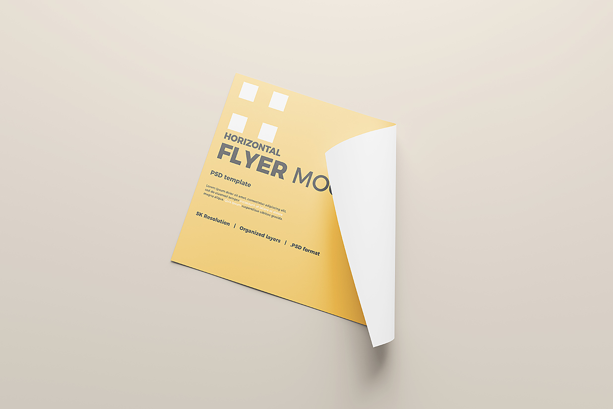 横向 A4 单张宣传单样机mockup6组插图3