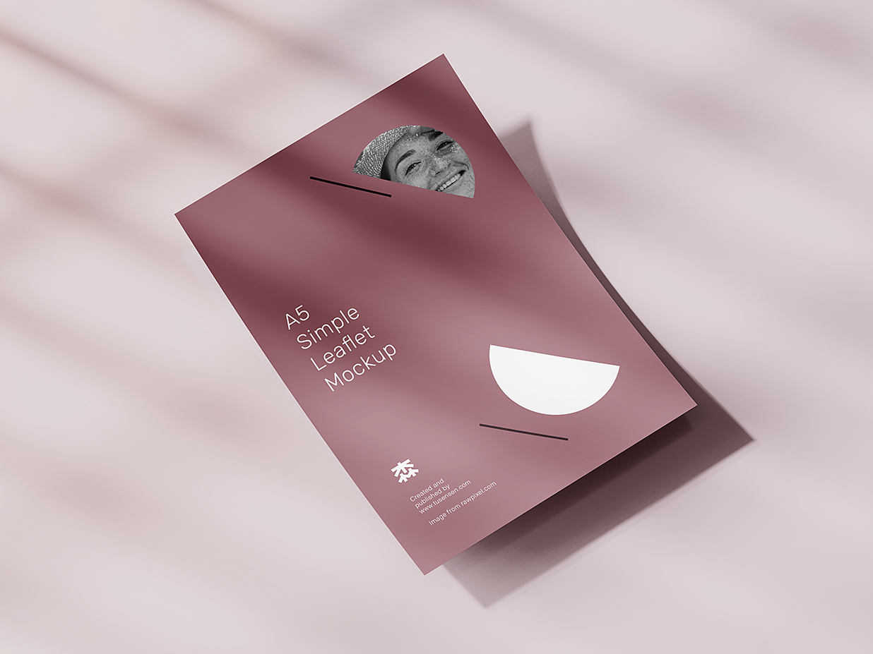 带场景的A5 单张宣传单样机mockup4组插图3 带场景的A5 单张宣传单样机mockup4组插图3