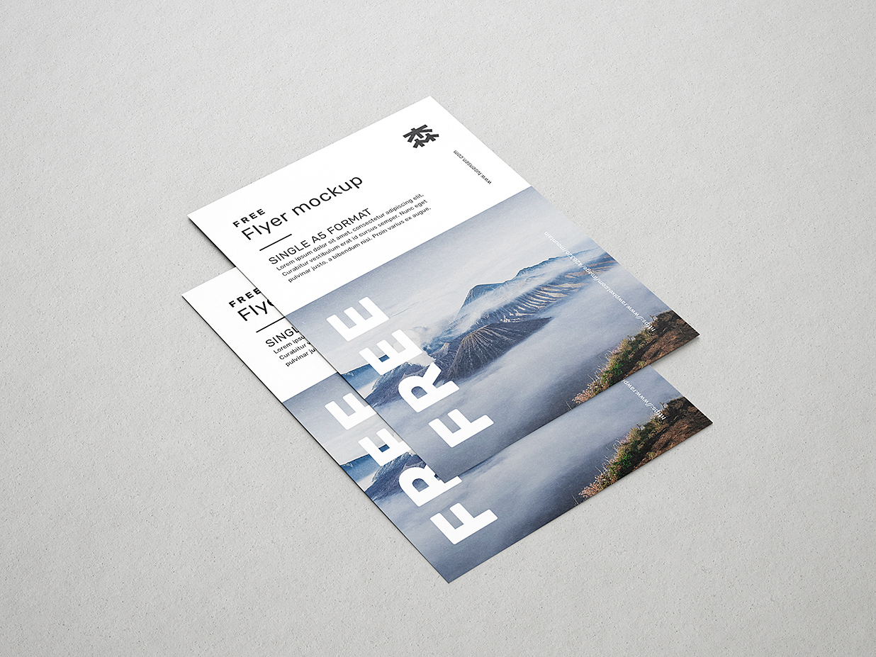 优雅的A5 单张宣传单样机mockup4组插图3 优雅的A5 单张宣传单样机mockup4组插图3