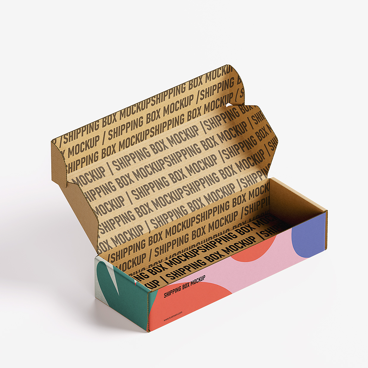 长方形飞机盒纸盒包装盒快递盒样机mockup4组插图3