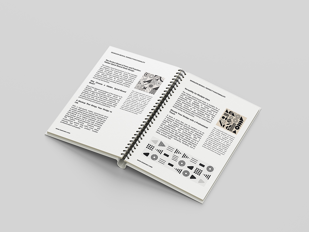 螺旋装订精装书籍样机mockup6组插图4