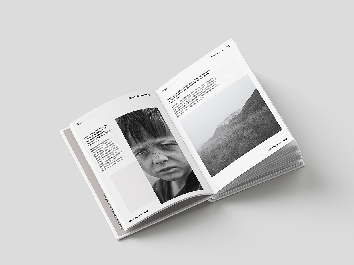 优雅的精装书籍样机mockup6组插图4