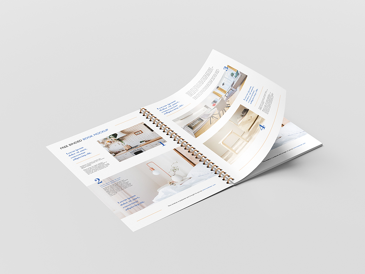 带线圈装订的书籍样机mockup6组插图4