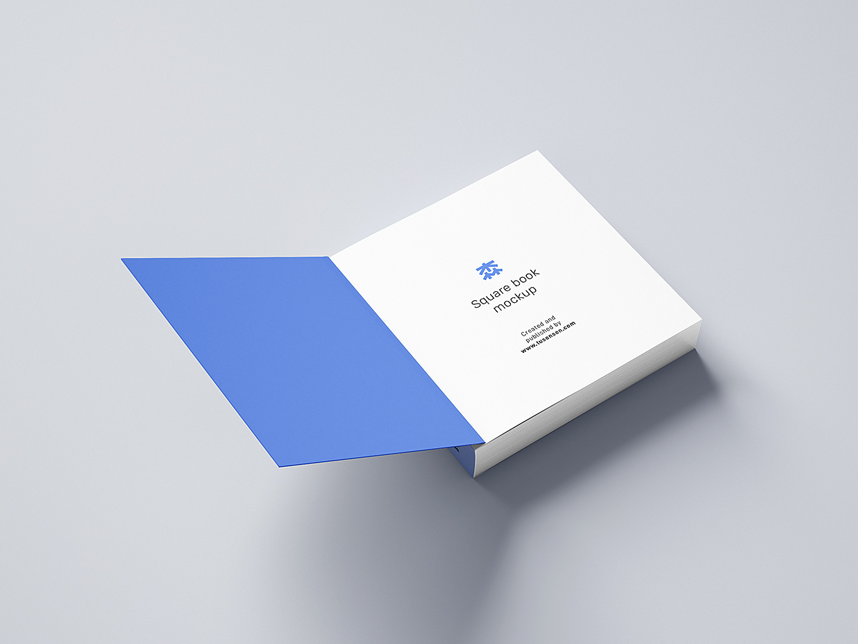 精致的方形软装平装书籍样机mockup11组插图4