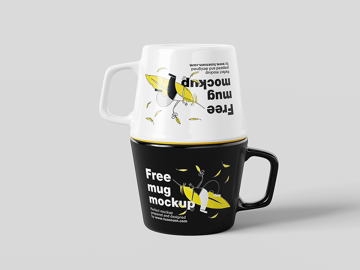 精致的马克杯咖啡杯样机mockup5组插图4
