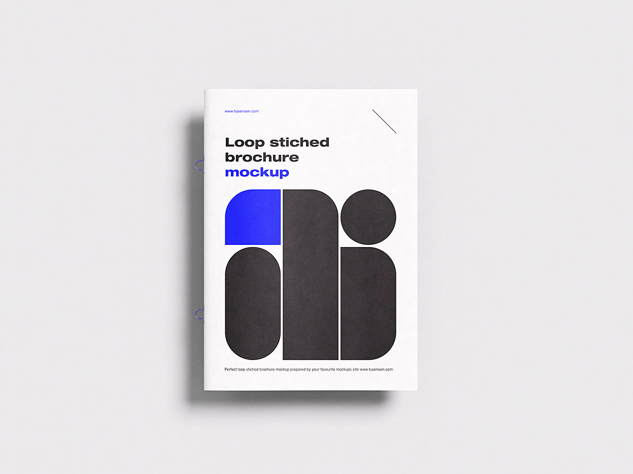 精美的环形缝线杂志画册样机 mockup5 组插图4