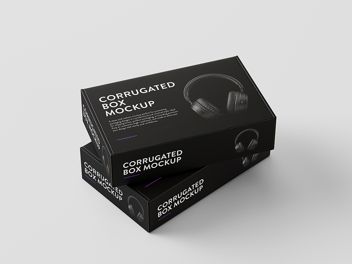 精致的飞机盒纸盒包装盒快递盒样机mockup5组插图4