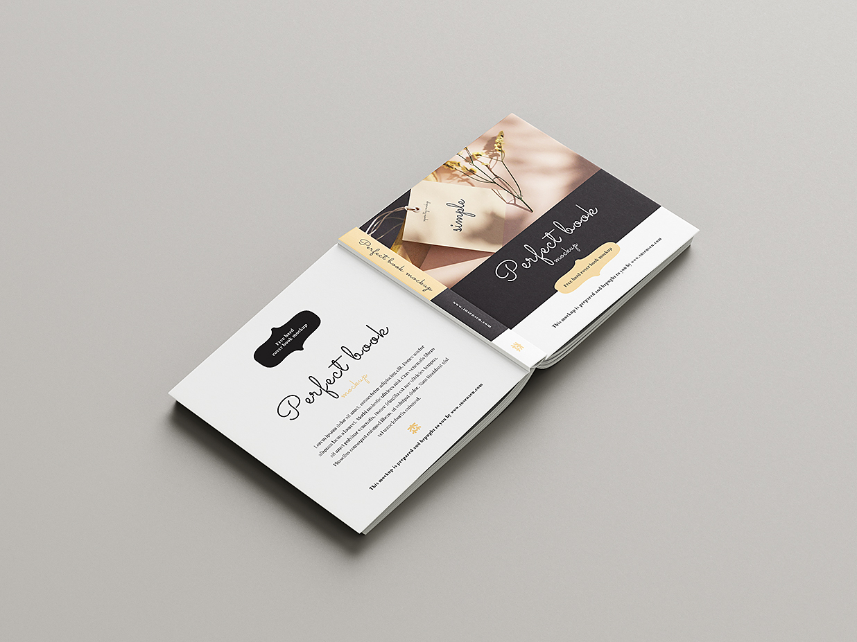 优雅的方形精装书籍样机mockup6组插图5 优雅的方形精装书籍样机mockup6组插图5