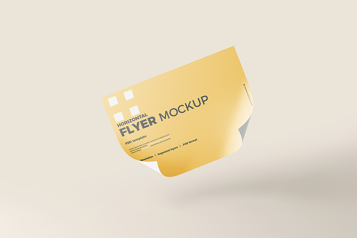 横向 A4 单张宣传单样机mockup6组插图5 横向 A4 单张宣传单样机mockup6组插图5