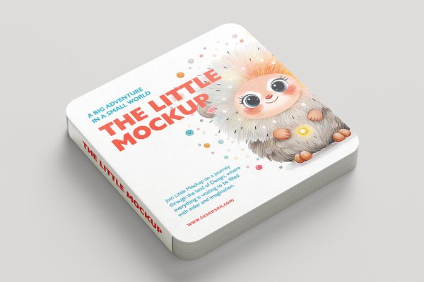 方形儿童绘本图书书籍样机mockup6组