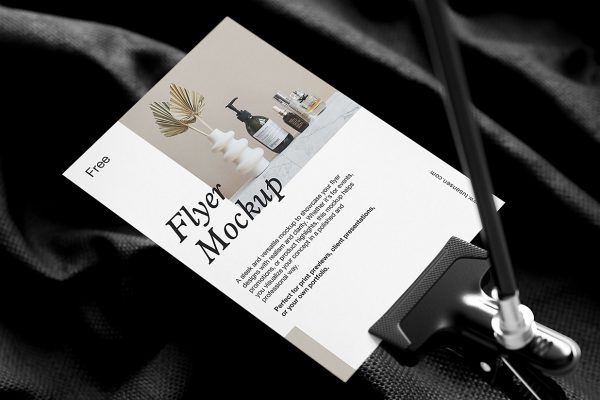 带场景的单张宣传单样机mockup3组