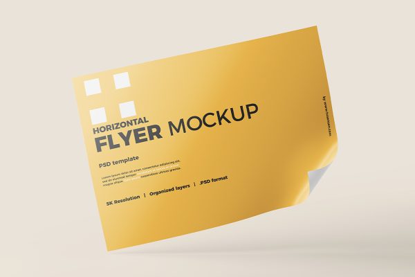 横向 A4 单张宣传单样机mockup6组缩略图 横向 A4 单张宣传单样机mockup6组